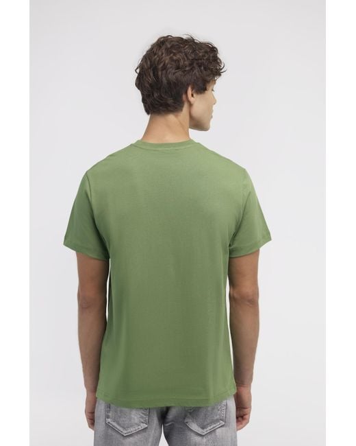 Roberto Cavalli Green Logo Printed Crewneck T-Shirt for men