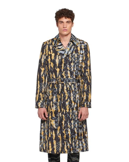 Roberto Cavalli White Tiger Twiga + Camo Print Belted Coat for men