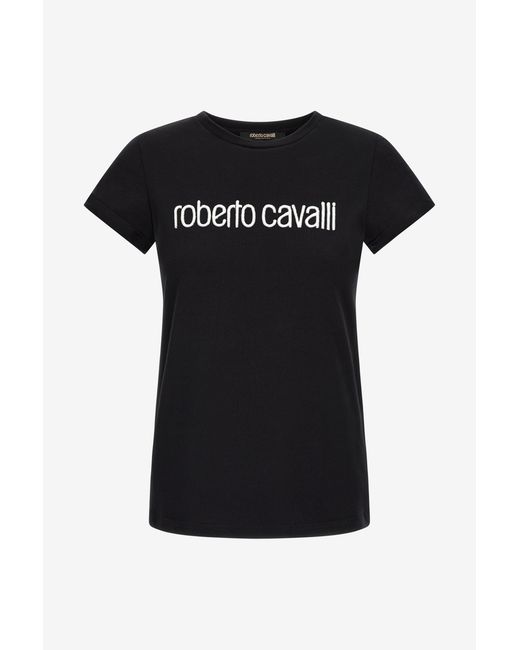 Roberto Cavalli Black Logo T-Shirt