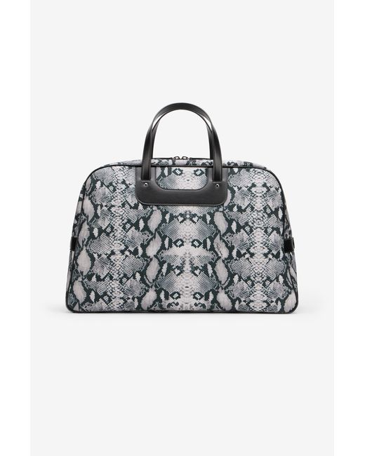 Borsa A Mano Stampa Python di Roberto Cavalli in Black da Uomo