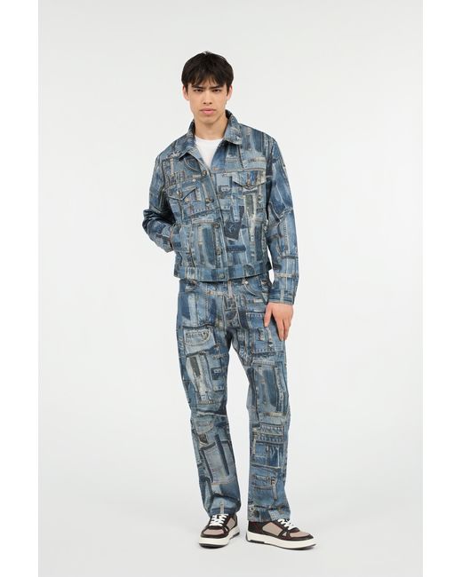Roberto Cavalli Blue Patchwork Capsule Collection Jeans for men