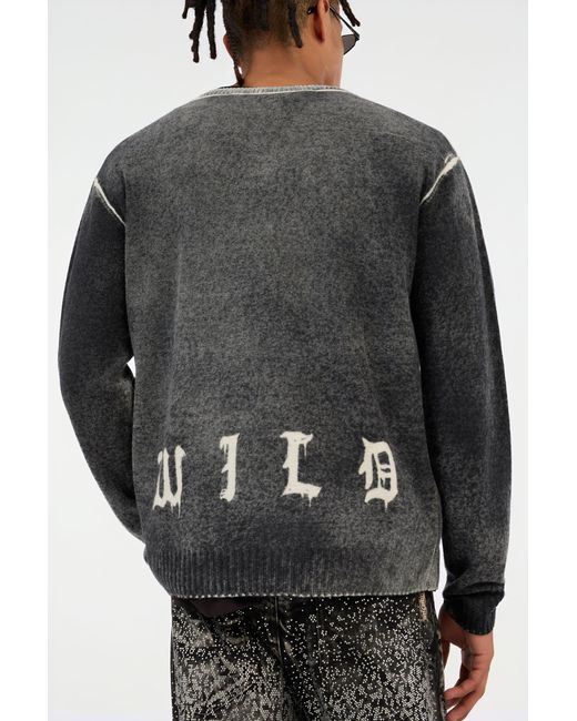 Roberto Cavalli Black Washed Sweater for men