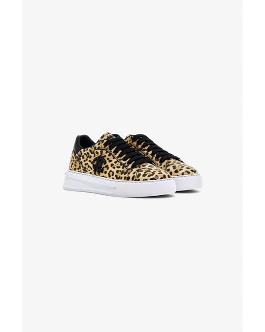 Roberto Cavalli Multicolor Low-Top Sneakers With Jaguar Print