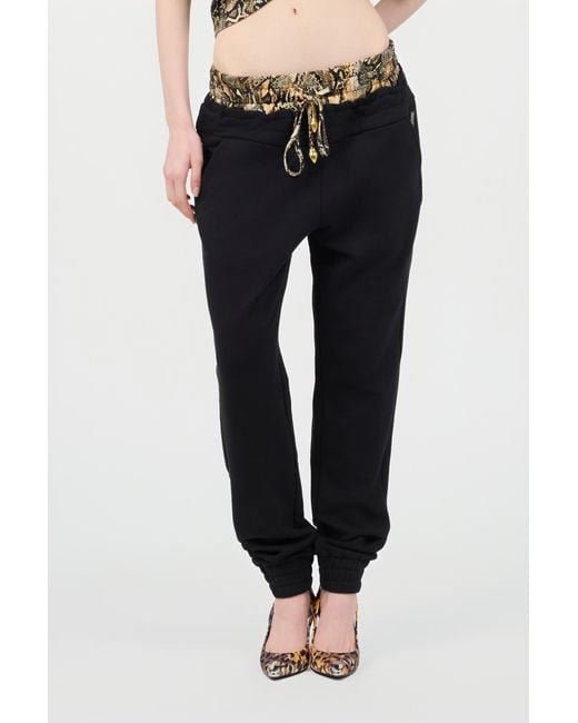 Roberto Cavalli Black Sporthose Mit Print Python Am Bund