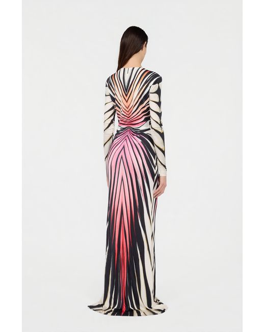 Roberto Cavalli White Ray Of Paradise Print Maxi Dress