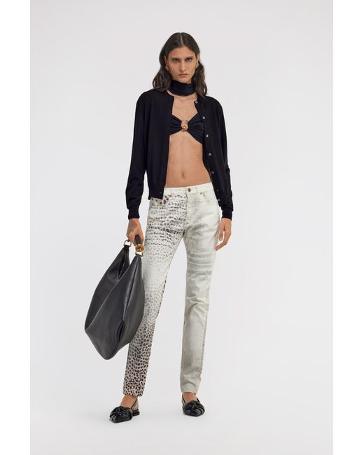Roberto Cavalli Blue Long-Sleeved Crewneck Cardigan