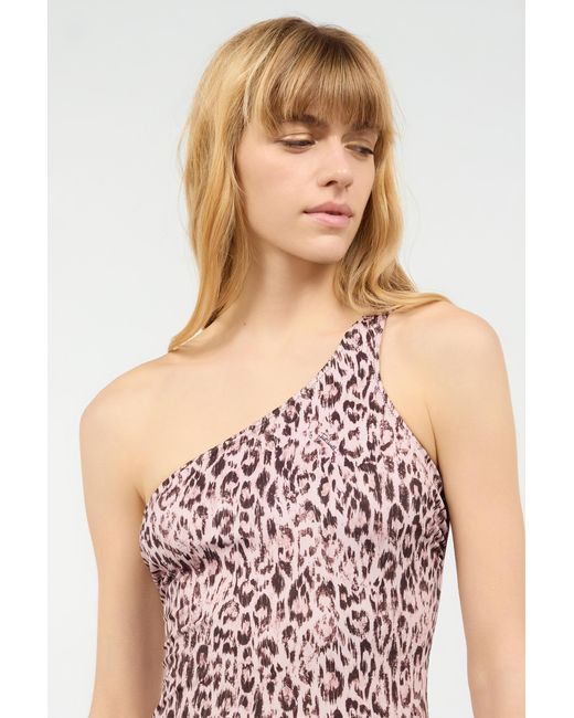 Roberto Cavalli White One-Piece Swimsuit With Jaguar Skin Print