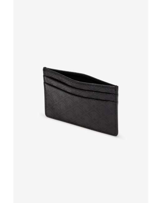 Roberto Cavalli Black Card Holder With All-Over Mirror Snake Monogram for men