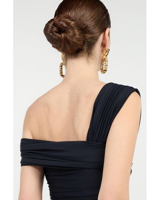 Roberto Cavalli Black Mini Dress With Ruffles