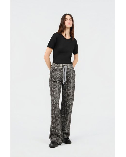 Roberto Cavalli Gray Python Print Trousers