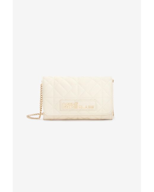 Roberto Cavalli White Bag With Cavalli Class Chain Shoulder Strap