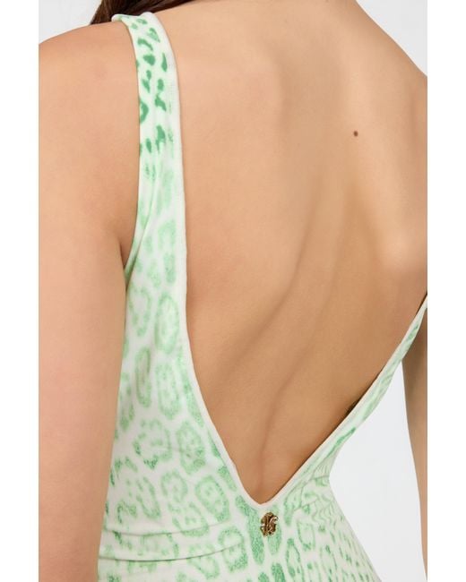 Roberto Cavalli Green Jaguar Mint One-Piece Swimsuit