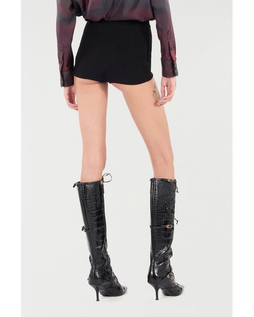 Roberto Cavalli Black High-Rise Shorts