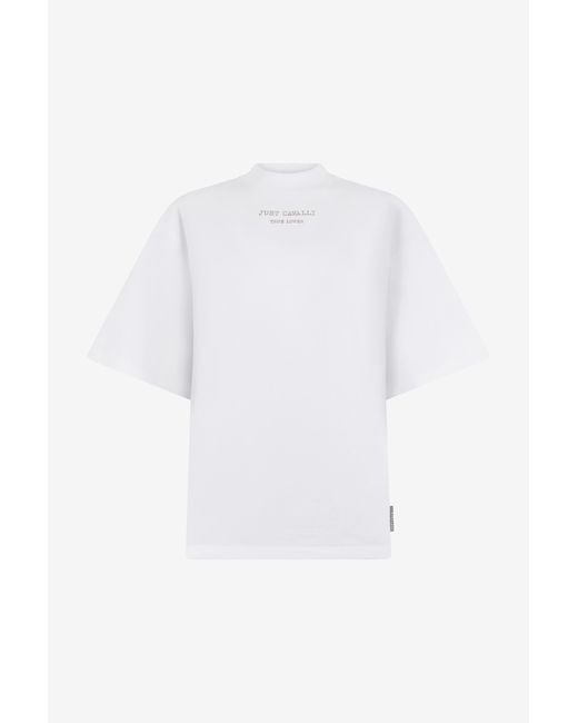 Roberto Cavalli White T-Shirt With Front Print
