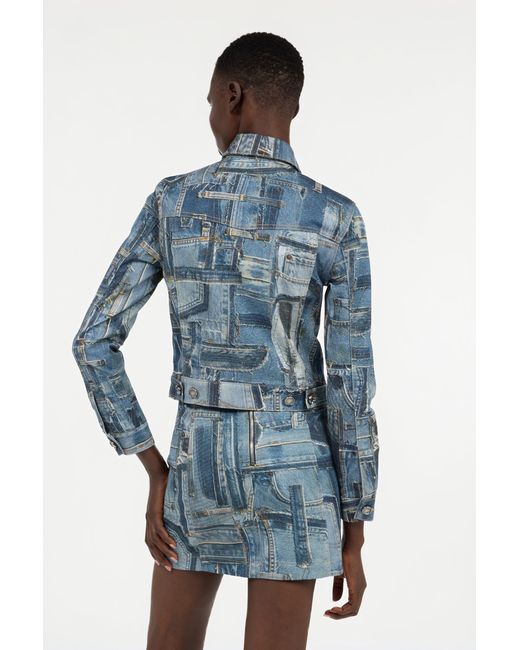 Roberto Cavalli Blue Patchwork Capsule Collection Denim Jacket