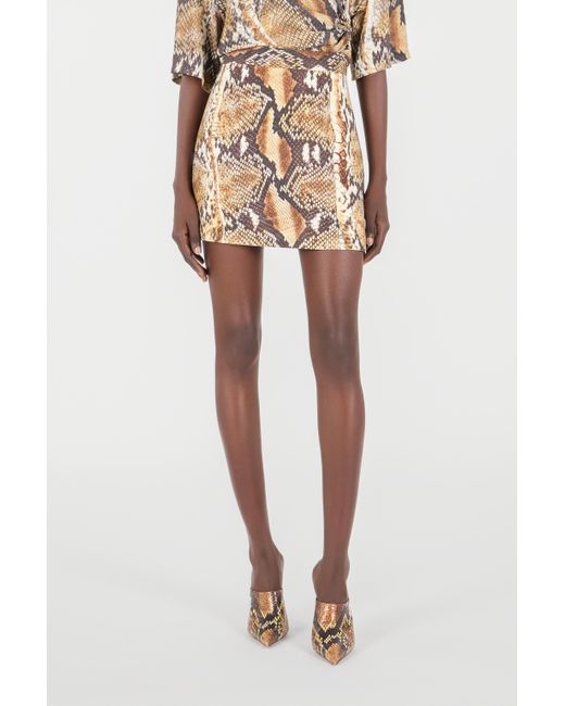 Roberto Cavalli Metallic Python Print Mini Skirt