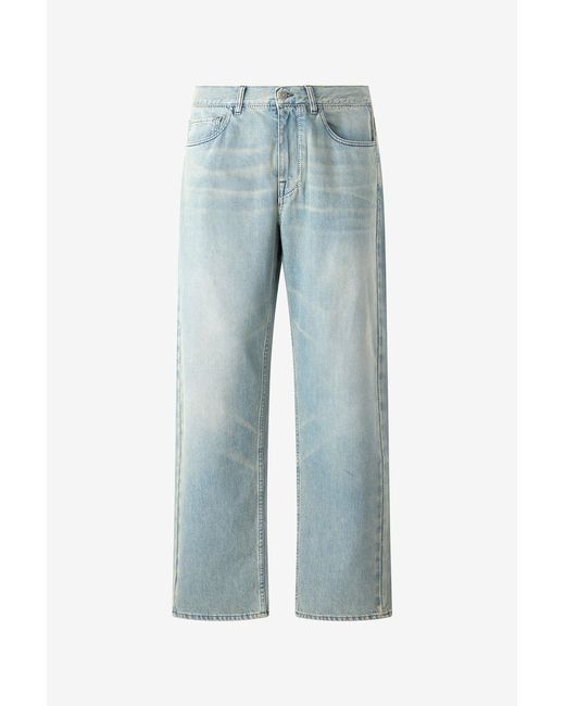 Roberto Cavalli Blue Sandblasted-Effect Jeans for men