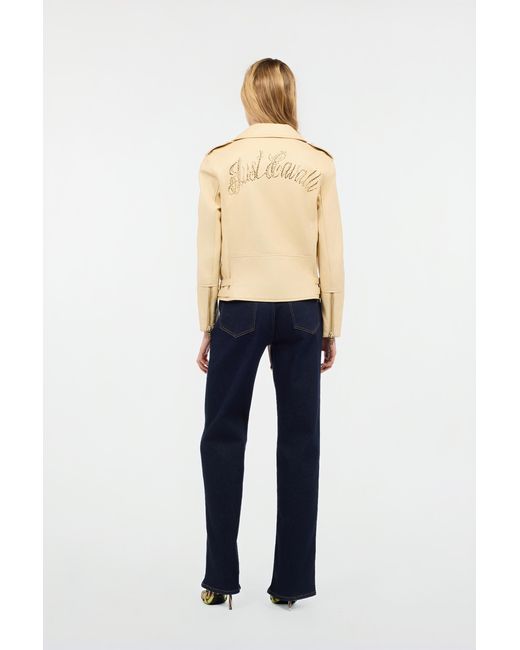 Roberto Cavalli Blue Jacket With Studded Logo