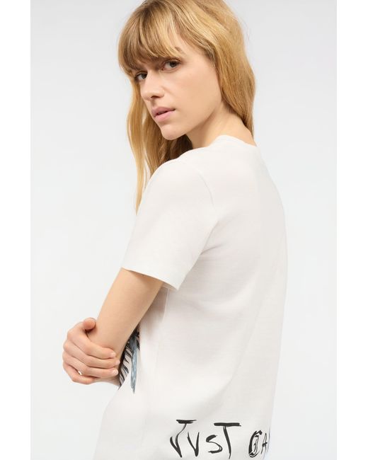 Roberto Cavalli Multicolor T-Shirt With Print And Jc Monogram