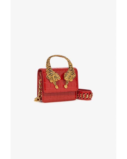 Borsa A Spalla Roar Piccola Con Tigri Gioiello di Roberto Cavalli in Red