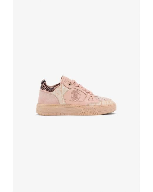 Roberto Cavalli Pink Low-Top Sneakers
