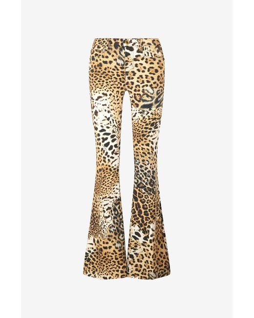 Roberto Cavalli Metallic Pants With Jaguar Skin Print