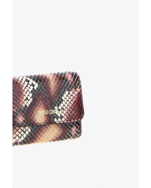 Roberto Cavalli White Kleine Geldbörse Aus Geprägtem Leder Mit Logo