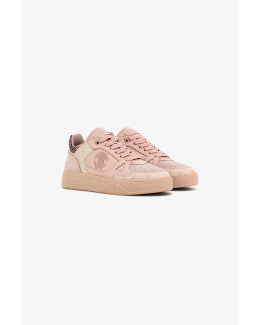 Roberto Cavalli Pink Low-Top Sneakers