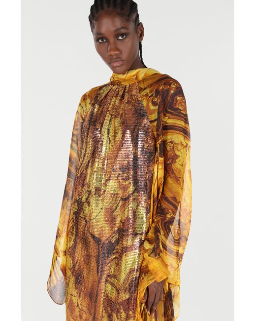 Abito Caftano di Roberto Cavalli in Metallic