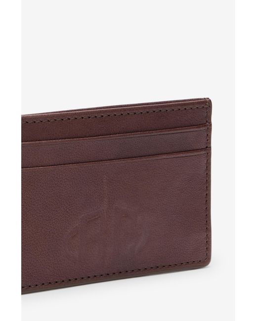 Roberto Cavalli Purple Vintage Leather Flat Card Holder for men