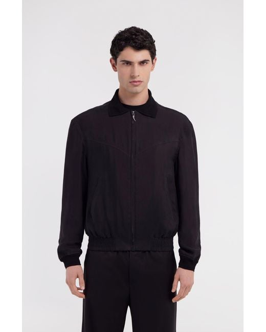 Roberto Cavalli Black Bomber Jacket for men
