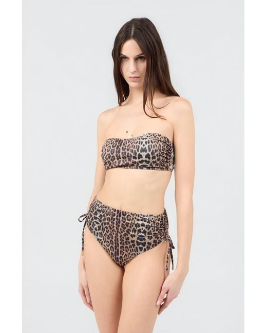 Roberto Cavalli White Jaguar Print Bikini