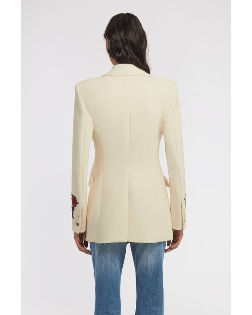 Roberto Cavalli Natural Floral Printed Single-Breasted Jacket