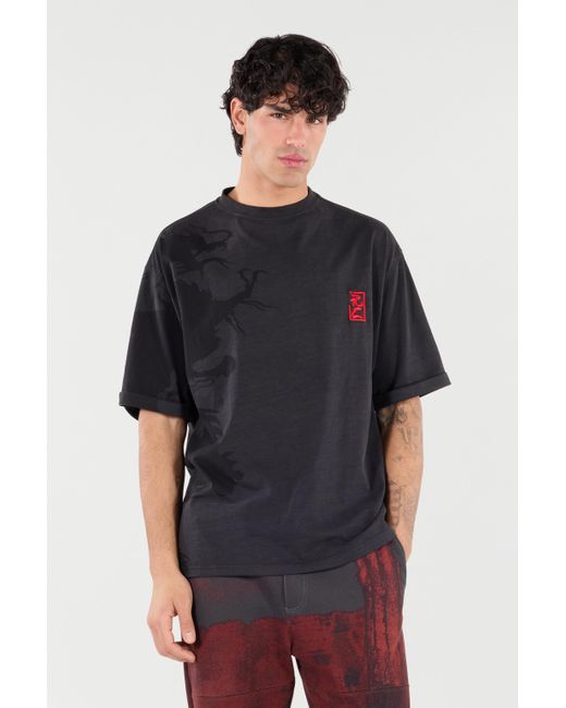 Roberto Cavalli Black T-Shirt With Ideogram Rc Monogram for men