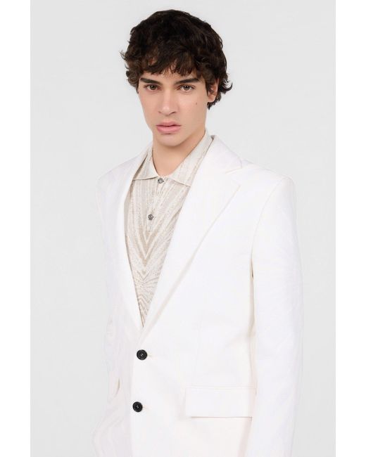 Roberto Cavalli Natural Jacket With Ray Print for men
