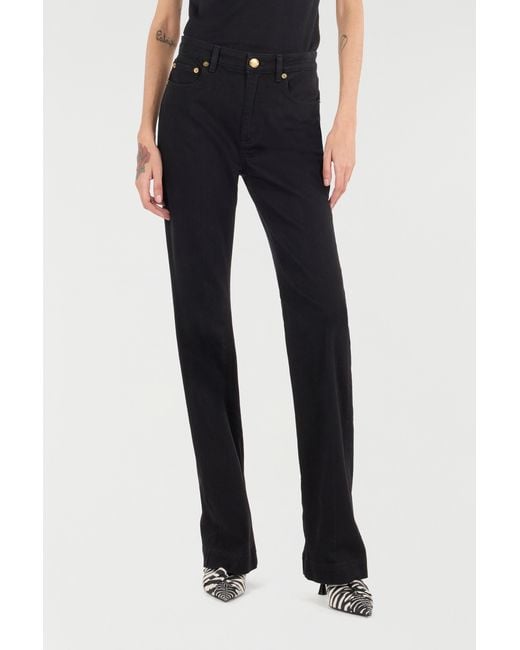 Roberto Cavalli Black Jeans With Mirror Snake Monogram