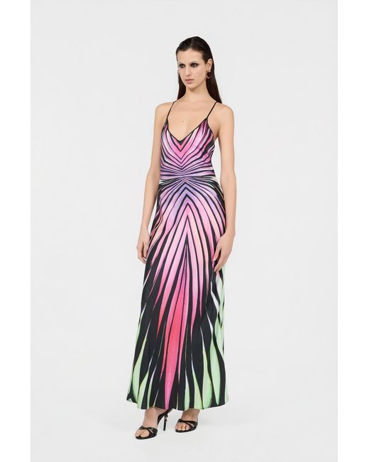 Roberto Cavalli White Ray Of Paradise Print Silk Slip Dress
