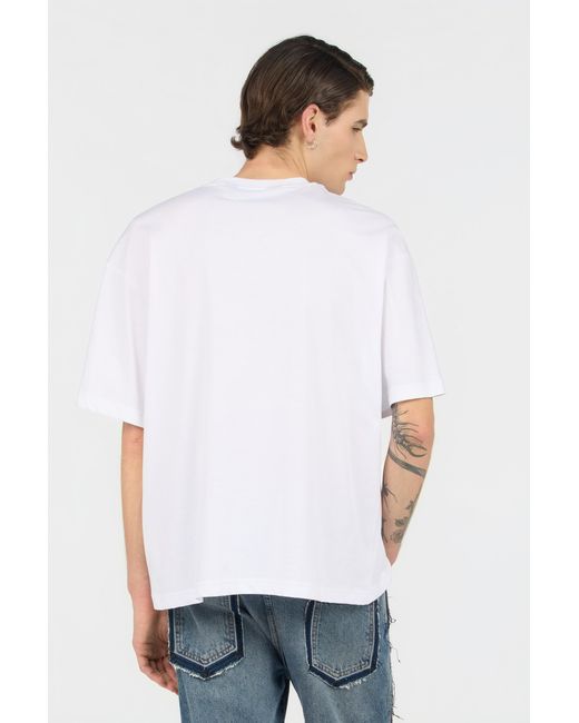 Roberto Cavalli White T-Shirt With Tiger Graphic And Logo for men