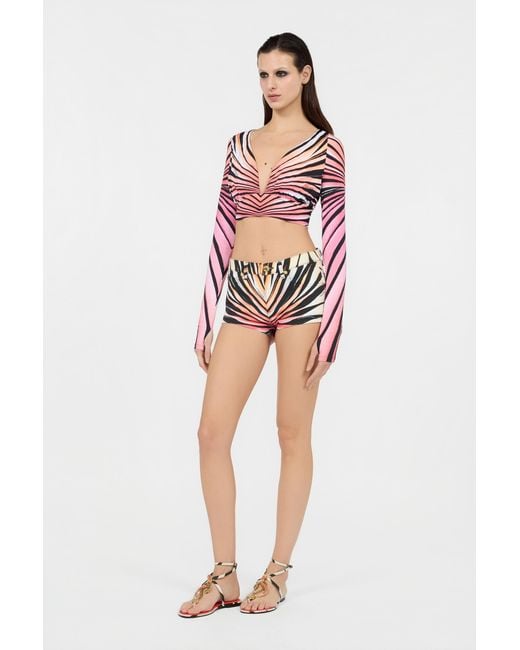Roberto Cavalli Multicolor Ray Of Paradise Print Shorts