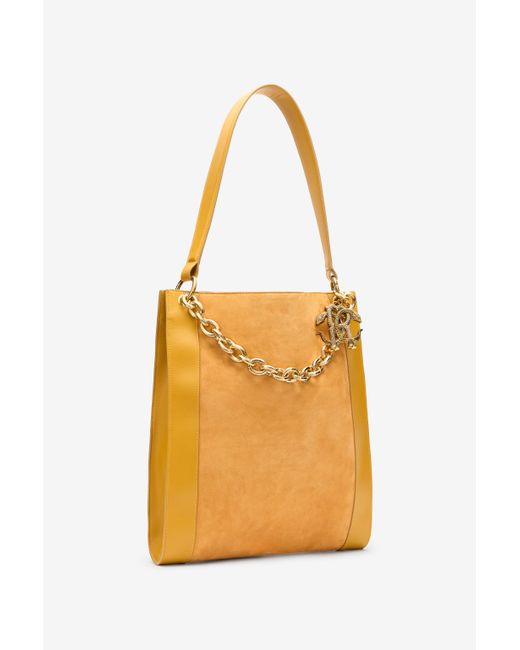 Roberto Cavalli Orange Shoulder Bag With Chain