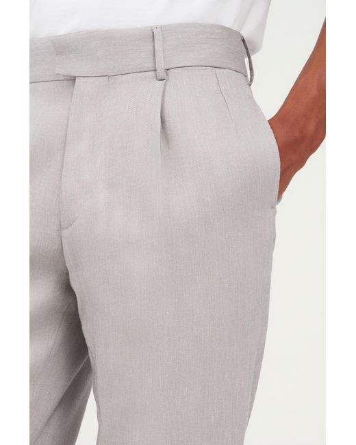 Roberto Cavalli Gray Elegant Linen Trousers for men