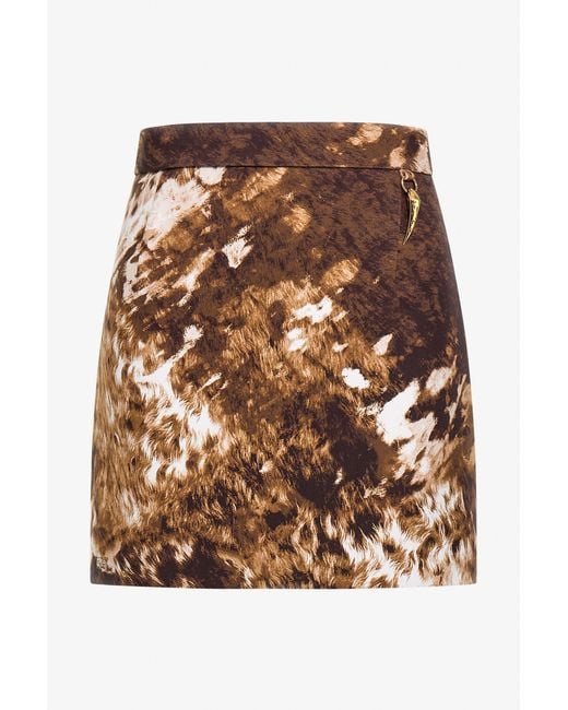 Roberto Cavalli Brown Appaloosa Print Mini Skirt