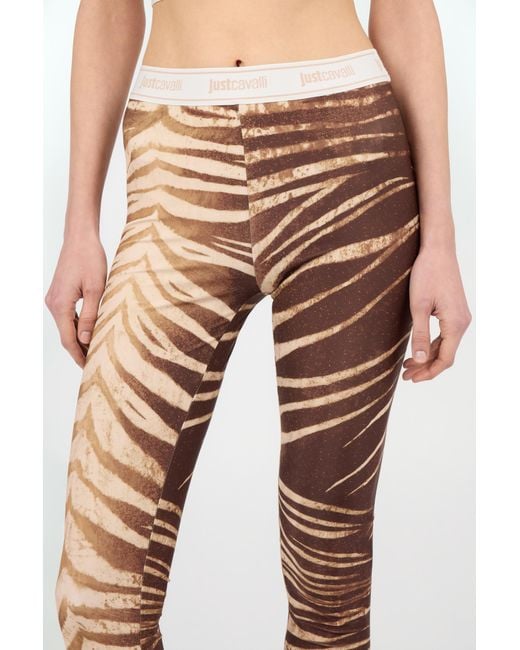 Roberto Cavalli Multicolor Natural Barb Print Leggings