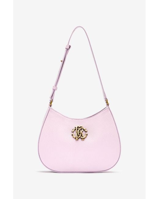 Roberto Cavalli Pink Shoulder Bag With Monogram Rc