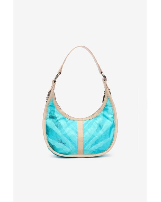 Roberto Cavalli Blue Small Bologna Bag With Print