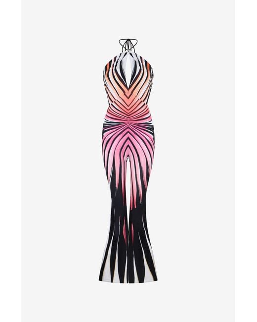 Roberto Cavalli Red Ray Of Paradise Print Jumpsuits