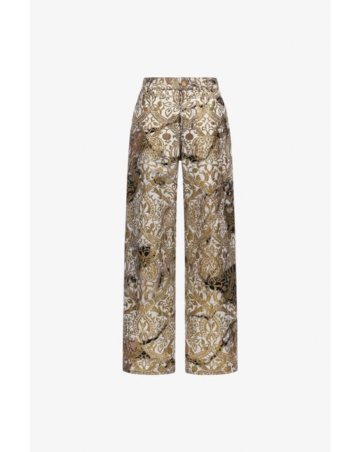 Roberto Cavalli White Marble Printed Pants