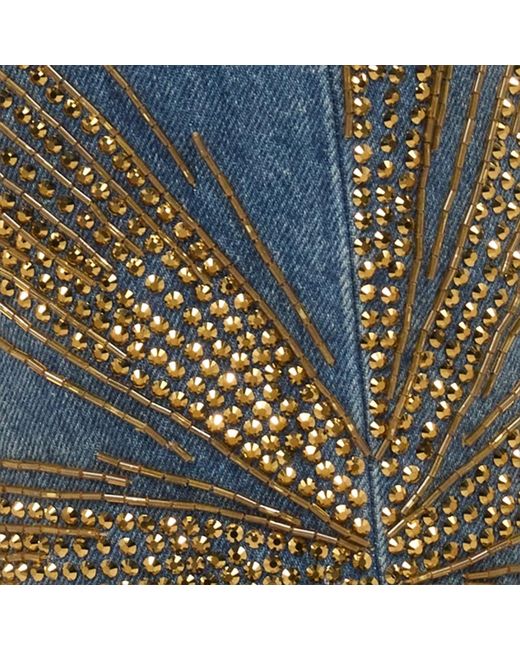 Roberto Cavalli Blue Jeans With Rhinestones
