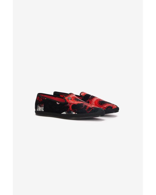 Roberto Cavalli Multicolor Embroidered Velvet Loafers for men