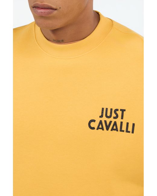 Roberto Cavalli Orange Tattoo Heart Print Sweatshirt for men
